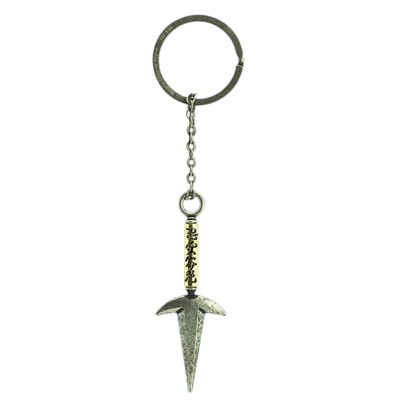 Fans Geek Store Naruto Shippuden 3D metal kunai keychain inspired by Minato Namikaze's weapon with gold handle detail