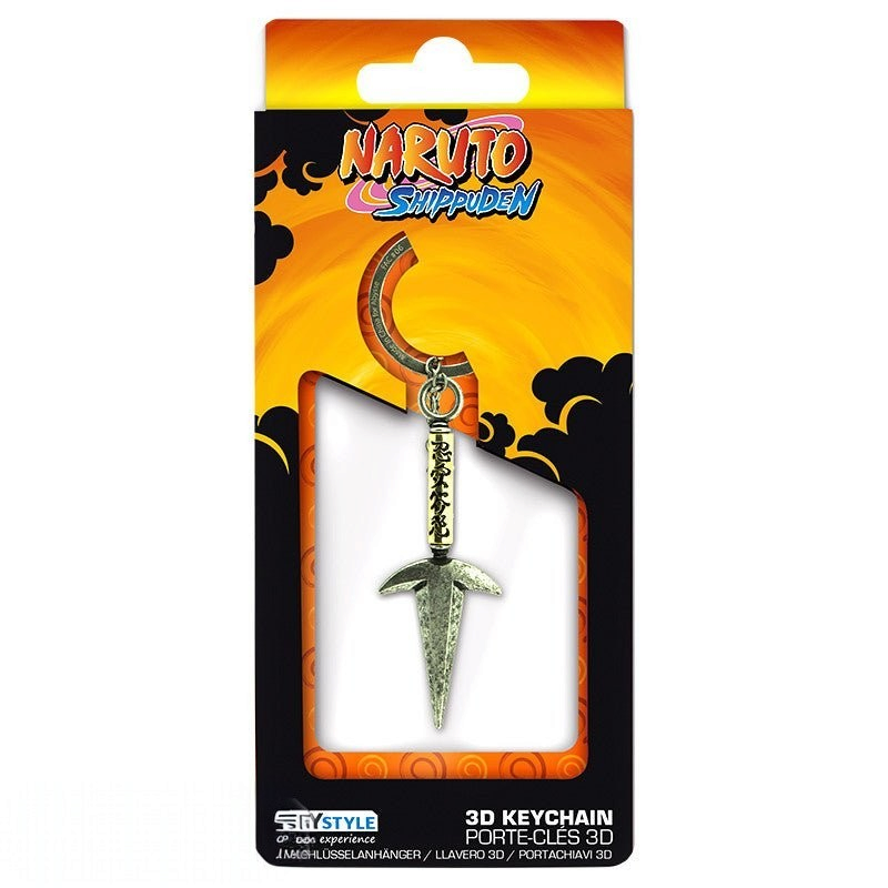 Fans Geek Store Naruto Shippuden 3D metal keychain featuring Minato Namikaze's Kunai in original blister packaging