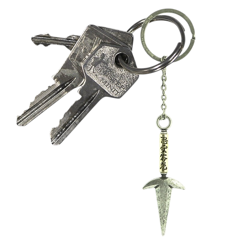 Fans Geek Store Naruto Shippuden 3D metal kunai keychain inspired by Minato Namikaze attached to a keyring