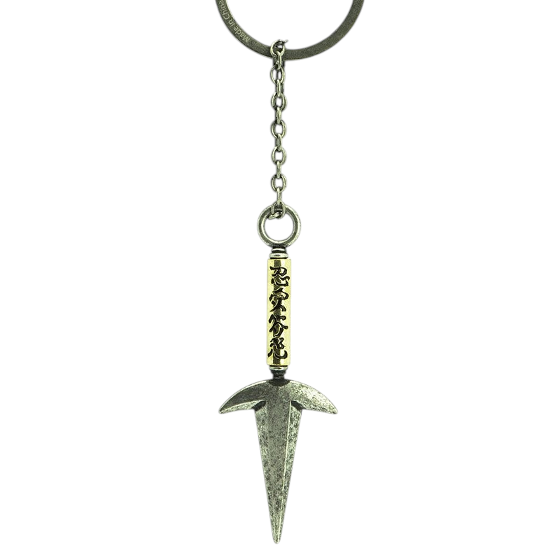 Fans Geek Store Naruto Shippuden 3D metal kunai keychain of Minato Namikaze's weapon with engraved handle details