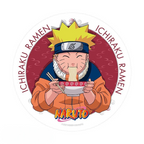Fans Geek Store round Naruto mousepad featuring Naruto Uzumaki eating ramen at Ichiraku Ramen shop
