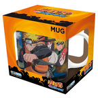 Fans Geek Store Naruto Shippuden ceramic mug featuring a Konoha ninja group design in a display box