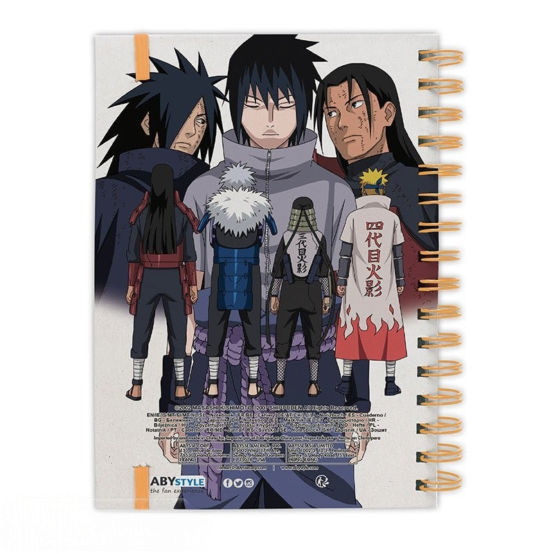 Fans Geek Store Naruto Shippuden A5 spiral notebook featuring Team 7 and Hokage characters on a hard cover