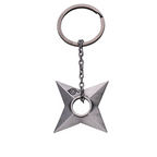 Fans Geek Store Naruto Shippuden 3D metal shuriken keychain featuring the Konoha Hidden Leaf Village symbol