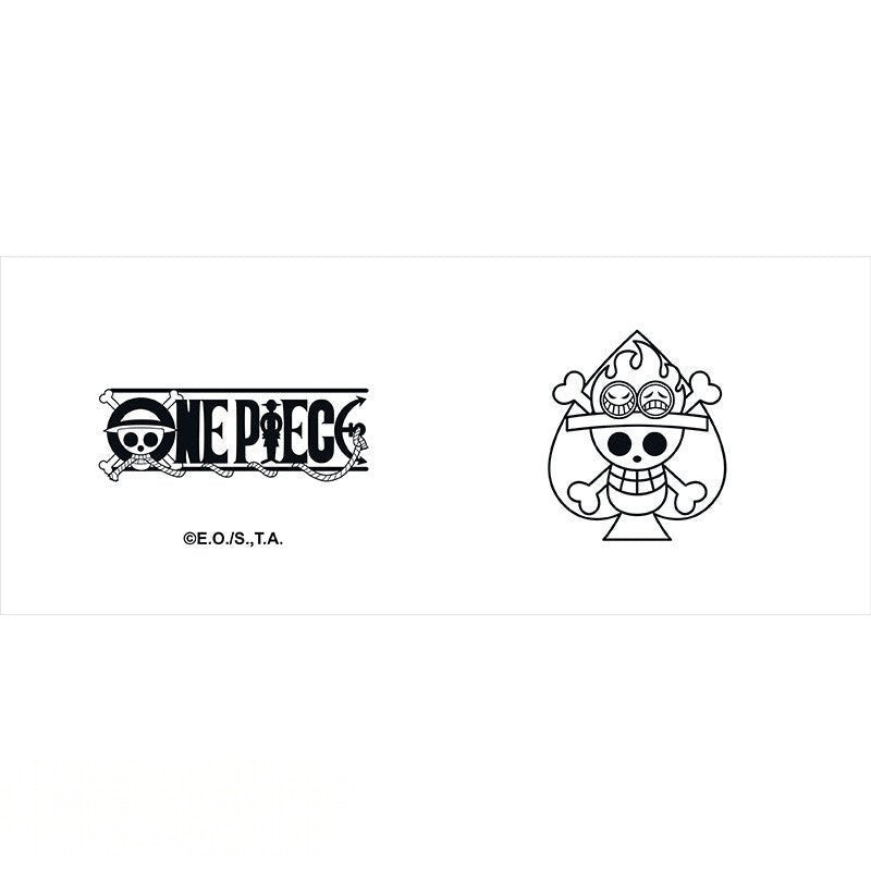 Fans Geek Store One Piece Portgas D. Ace stainless steel carabiner mug design featuring pirate logo and branding