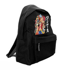 Fans Geek Store black polyester One Piece Straw Hat Crew backpack with front pocket and anime character graphic