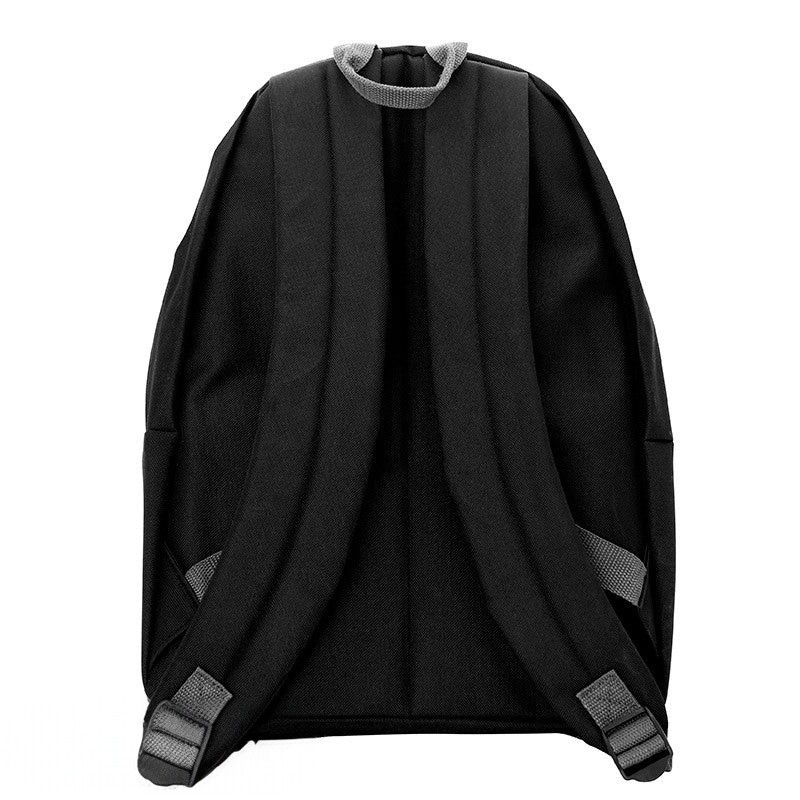 Fans Geek Store black polyester One Piece Straw Hat Crew backpack with padded shoulder straps, back view