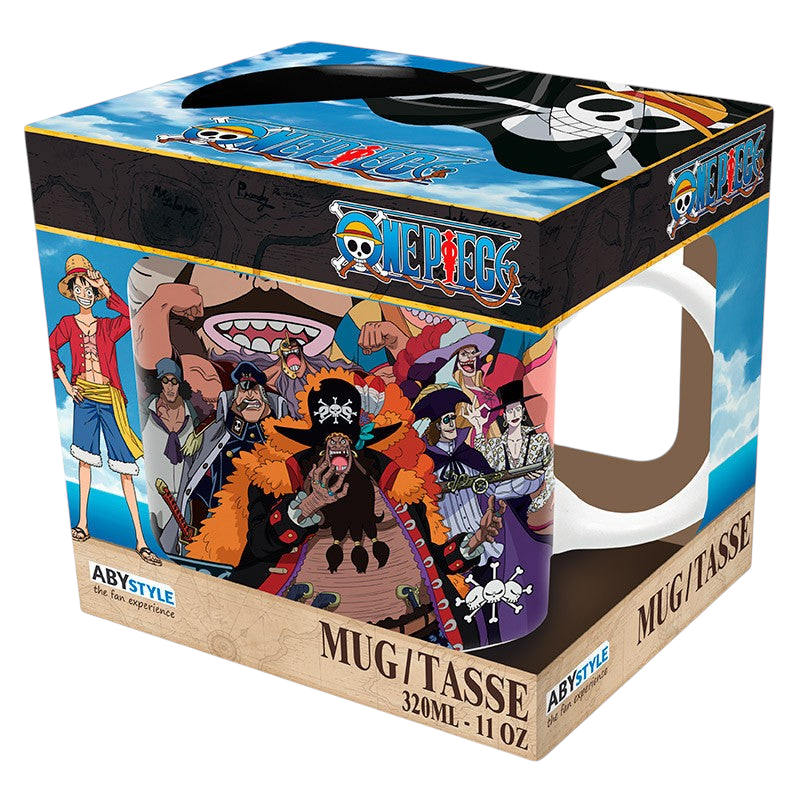 Fans Geek Store One Piece Blackbeard Pirates ceramic mug in branded display box featuring Marshall D. Teach