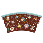 Fans Geek Store One Piece ceramic mug wrap featuring Straw Hat Pirates in chibi style with Whole Cake Island theme