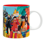 Fans Geek Store One Piece Egghead ceramic mug featuring Luffy and crew in a colorful futuristic design