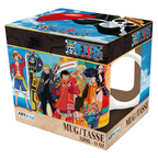 Fans Geek Store One Piece Egghead ceramic mug featuring Luffy and crew in a colorful display box