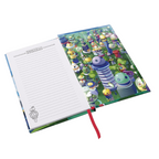 Fans Geek Store One Piece Egghead A5 notebook featuring a colorful futuristic island design and lined interior pages