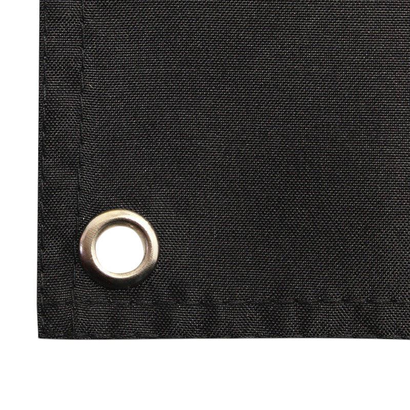 Fans Geek Store One Piece Straw Hat Pirates flag corner detail showing black polyester fabric and metal grommet
