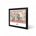 Fans Geek Store One Piece Straw Hat Crew framed poster featuring character illustrations in a black plastic frame.