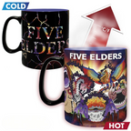 Fans Geek Store One Piece Gear 5 heat-changing ceramic mug showing Luffy and the Five Elders when filled with hot liquid