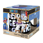 Fans Geek Store One Piece Gear 5 heat-changing ceramic mug featuring Luffy in packaging box