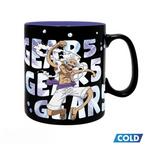 Fans Geek Store One Piece Gear 5 ceramic mug featuring Luffy in his awakened form on a black background