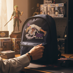 Fans Geek Store One Piece Gear 5 Luffy polyester backpack in navy blue with a spacious main compartment
