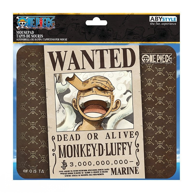 Fans Geek Store One Piece Monkey D. Luffy Wanted poster mousepad with woven fabric surface and rubber base