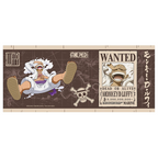 Fans Geek Store One Piece ceramic mug featuring Luffy Gear 5 and his Wanted poster design in brown and white