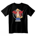 Fans Geek Store black cotton unisex T-shirt featuring Monkey D. Luffy from One Piece in his New World outfit