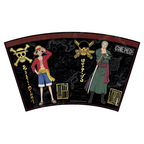 Fans Geek Store One Piece double-walled tumbler wrap featuring Luffy and Zoro graphics on a black map background