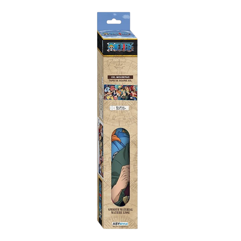 Fans Geek Store One Piece Straw Hat Crew XXL mousepad in retail packaging, 90x40cm desk mat for gaming
