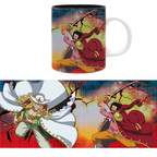 Fans Geek Store One Piece ceramic mug featuring a legendary duel between Gol D. Roger and Whitebeard on a map design.