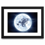 Fans Geek Store framed One Piece Nika poster featuring Luffy in his Sun God form silhouetted against a full moon