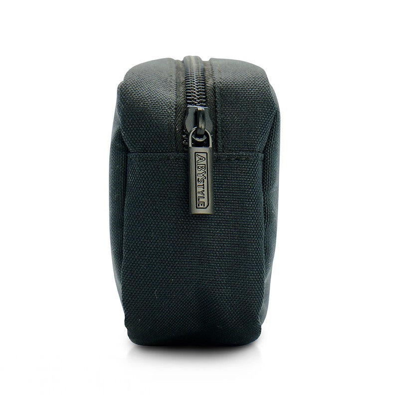 Fans Geek Store One Piece Luffy Egghead pencil case in black polyester with a sturdy zipper side view