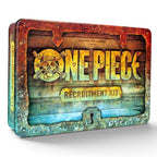 Fans Geek Store One Piece Recruitment Kit collector box with a weathered wooden chest design and skull logo