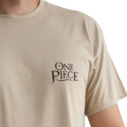 Fans Geek Store sand-colored One Piece cotton t-shirt with logo detail on the chest