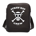 Fans Geek Store black One Piece shoulder bag featuring the white Straw Hat Crew skull and crossbones logo
