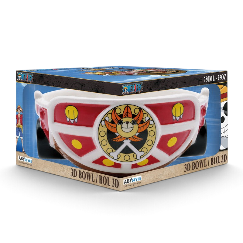 Fans Geek Store One Piece Thousand Sunny 3D ceramic bowl in its branded display box featuring anime ship design