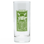 Fans Geek Store One Piece glass featuring Zoro Jolly Roger in green print, 290ml capacity