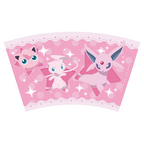 Fans Geek Store pink Pokémon cup wrap featuring Espeon, Mew, and Jigglypuff with star and lace patterns