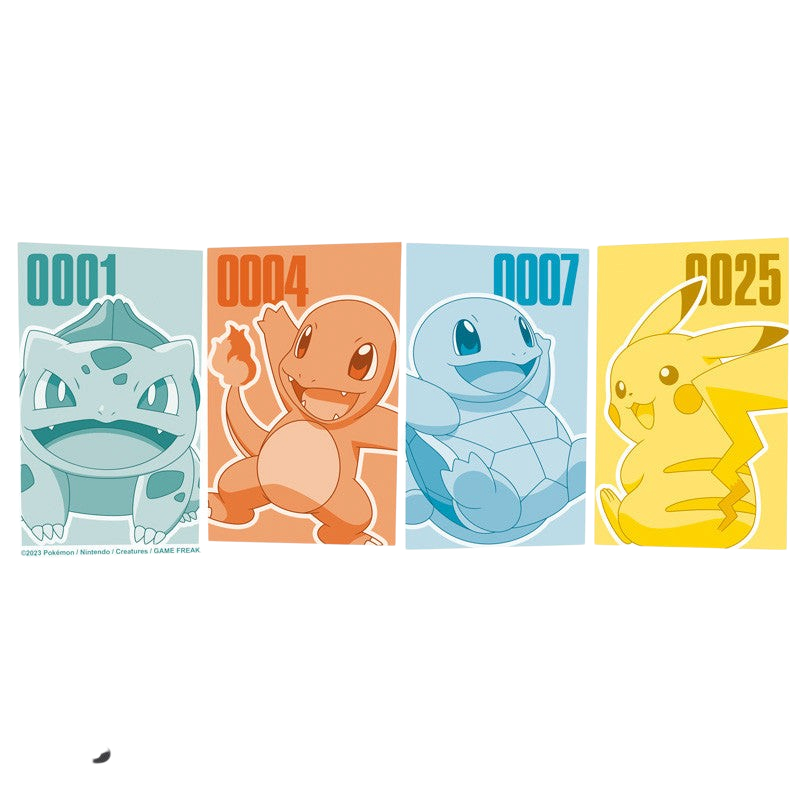 Fans Geek Store ceramic mug featuring Pikachu, Bulbasaur, Charmander, and Squirtle with Kanto region Pokedex numbers