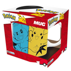 Fans Geek Store ceramic Pokémon Scarlet & Violet mug featuring Pikachu and Paldea starters in a window display box