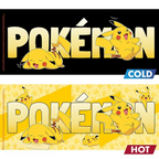 Fans Geek Store heat-sensitive ceramic Pokemon mug showing Pikachu design changes from cold black to hot yellow