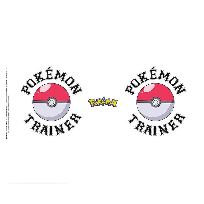 Fans Geek Store ceramic Pokémon Trainer mug featuring a Poké Ball design and official branding on a white background