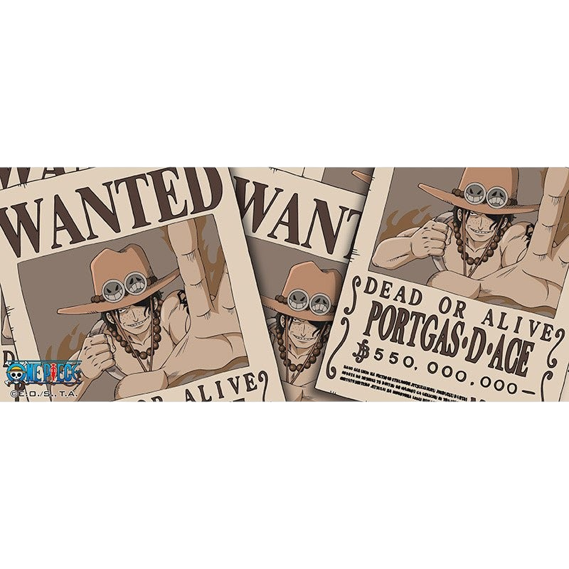 Fans Geek Store ceramic mug featuring the iconic Portgas D. Ace Wanted poster design from One Piece