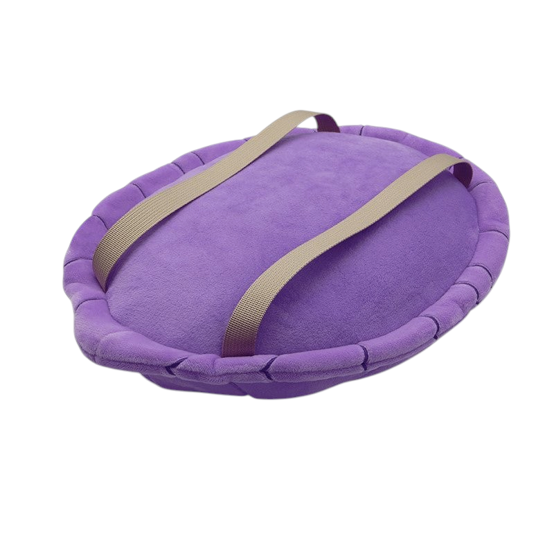 Fans Geek Store purple plush Master Roshi turtle shell pillow with beige straps for Dragon Ball fans