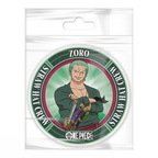 Fans Geek Store One Piece Roronoa Zoro ceramic coaster with cork base featuring Straw Hat Crew design