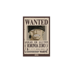 Fans Geek Store One Piece Roronoa Zoro Wanted poster magnet with a matte finish for metal surfaces