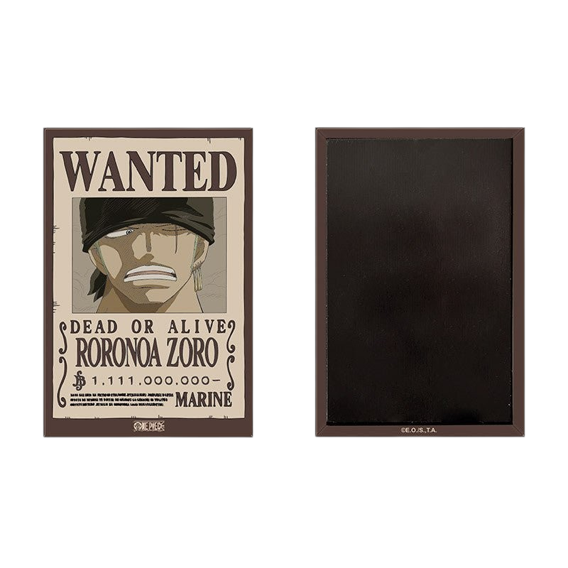 Fans Geek Store One Piece Roronoa Zoro Wanted poster magnet with a matte finish for metal surfaces