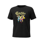 Fans Geek Store black cotton unisex T-shirt featuring a Sailor Moon graphic with all five Sailor Guardians