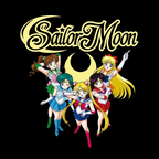Fans Geek Store black cotton T-shirt featuring Sailor Moon and the Sailor Guardians graphic print