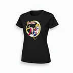 Fans Geek Store black cotton women's t-shirt featuring a Sailor Moon graphic print with a crescent moon design.