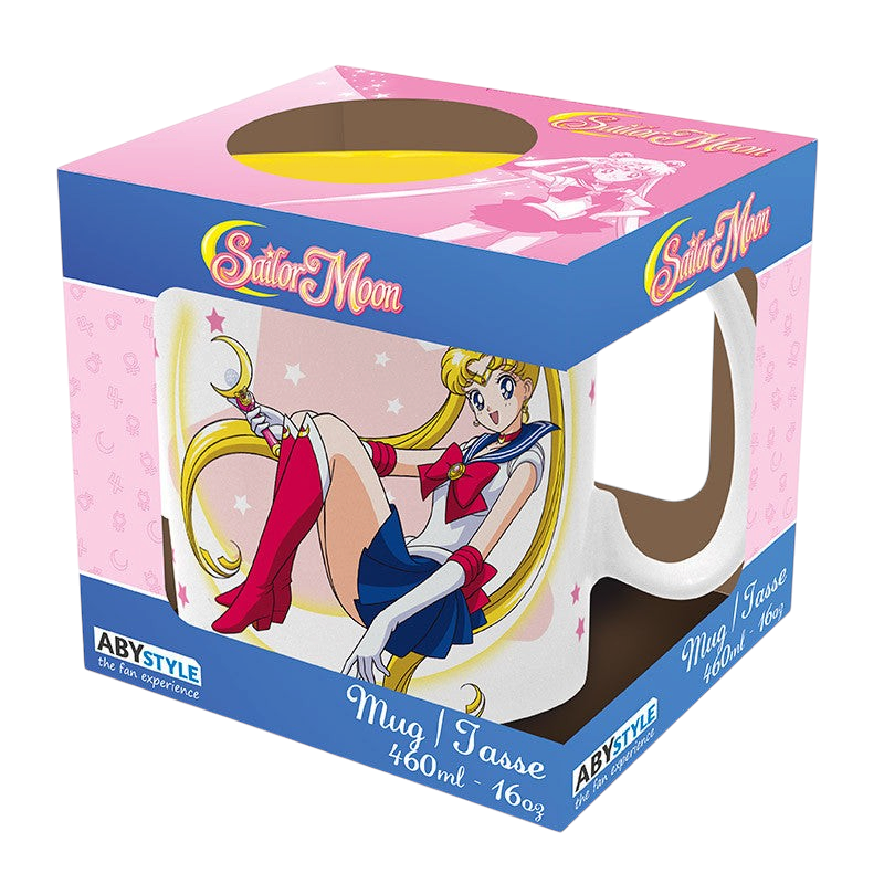 Fans Geek Store Sailor Moon ceramic mug featuring Moon Stick design in branded gift box, 460ml capacity