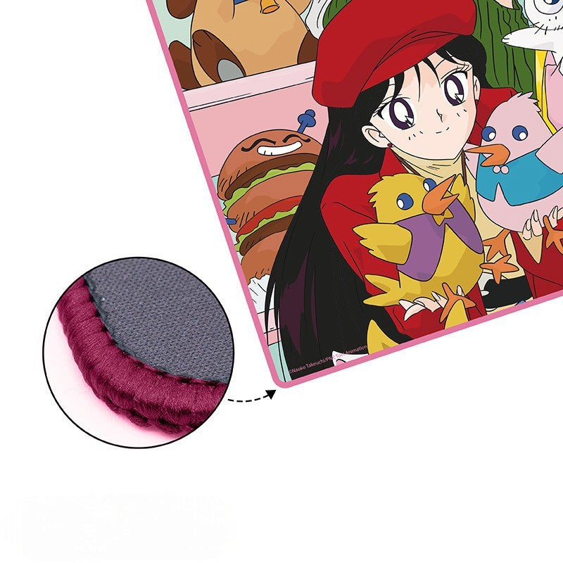 Fans Geek Store Sailor Moon XXL desk mat featuring Sailor Guardians with stitched edges and non-slip rubber base